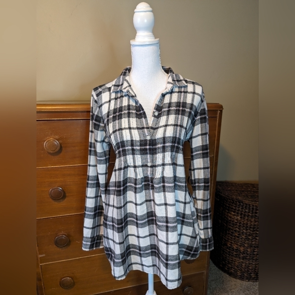 Amm-mazingly SOFT AEO AMERICAN EAGLE PLAID Pleaded Flannel Shirt Jegging Fit